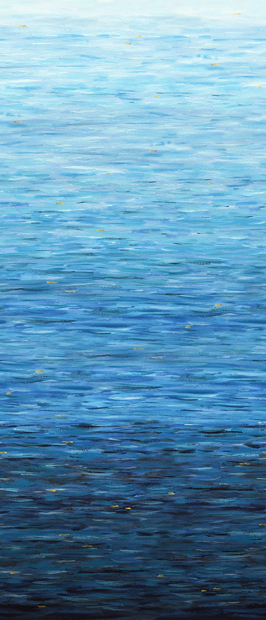 PREORDER ITEM EXPECTED IN JANUARY 2026: Behind Blue Eyes Digital by Funny Girl Water Texture Ombre Pacific    8655-76 Cotton Woven Fabric