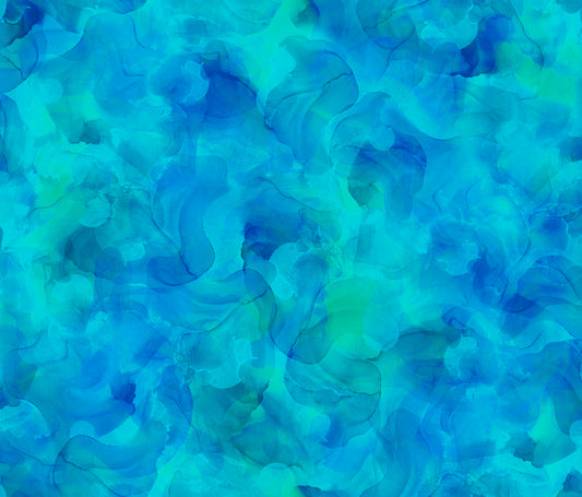 Aura Watercolor Blender Turquoise    30198Q Cotton Woven Fabric