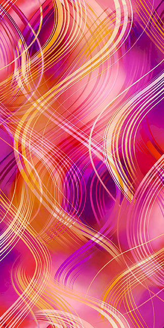 Synergy Wavy Plaid Fuchsia 30943P Cotton Woven Fabric