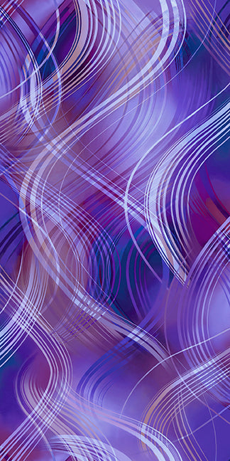 Synergy Wavy Plaid Purple 30943V Cotton Woven Fabric