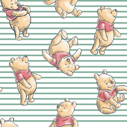 Licensed Prints Winnie The Pooh Stripe 77199-A620715 Cotton Woven Fabric