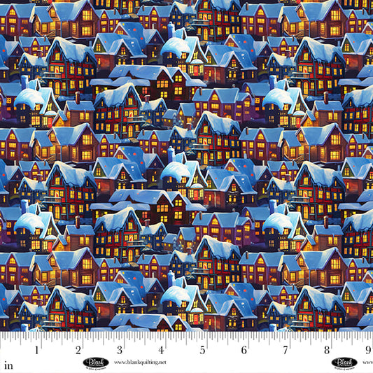 Frostykins by Ray Heere Winter Village College Brown 4269-35 Cotton Woven Fabric