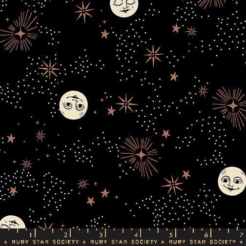 Good Spirits by Ruby Star Society Wise Moons Black    RS5136.15 Cotton Woven Fabric