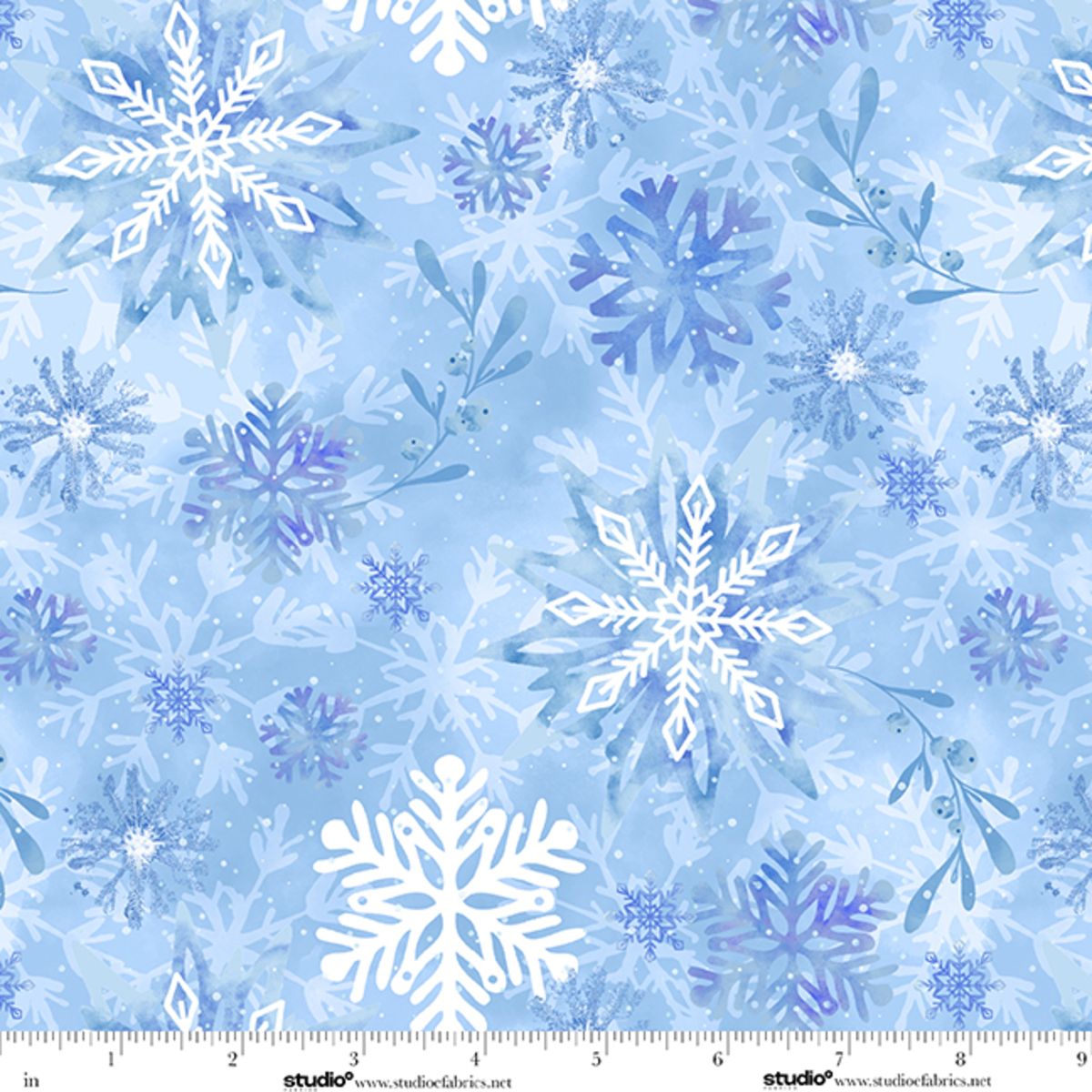 Preorder September 2026: Ice Stellar 108" Widebacks 9191-11 Mist Blue Snowflakes by Vero Woods