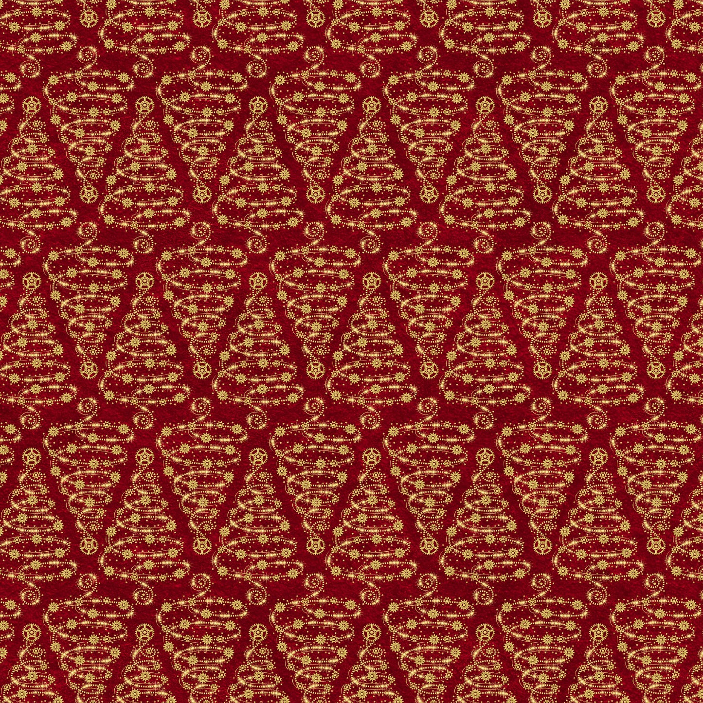 Preorder July 2026: Gears and Garland Steampunk Christmas Trees Red 4829-88 Urban Essence Designs