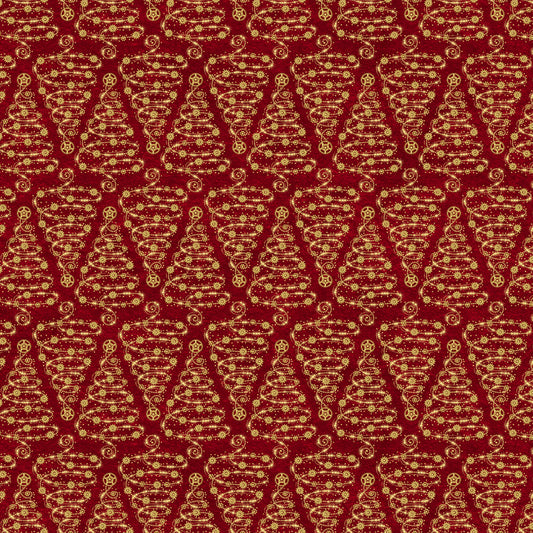 Preorder July 2026: Gears and Garland Steampunk Christmas Trees Red 4829-88 Urban Essence Designs