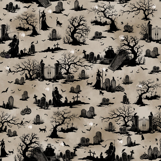 Preorder June 2026: Darkly Enchanted Taupe Cemetery Silhouette 4796-41 by Episodic Drawing