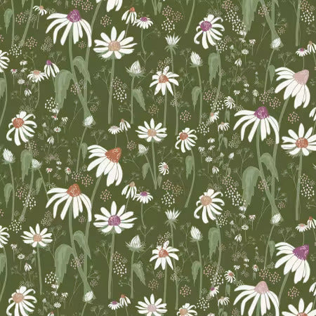 Preorder November 2026: Black Forest Wildflower Olive 229269X by Jayme Murray Organic Cotton Woven