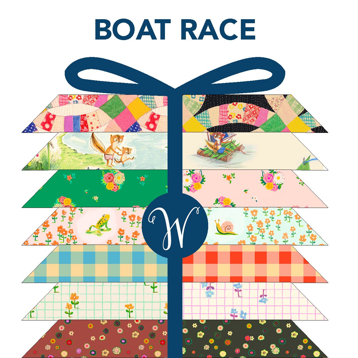 Preorder April 2027: Boat Race FQ Bundle of 30 Prints FATQBOAT-X by Heather Ross