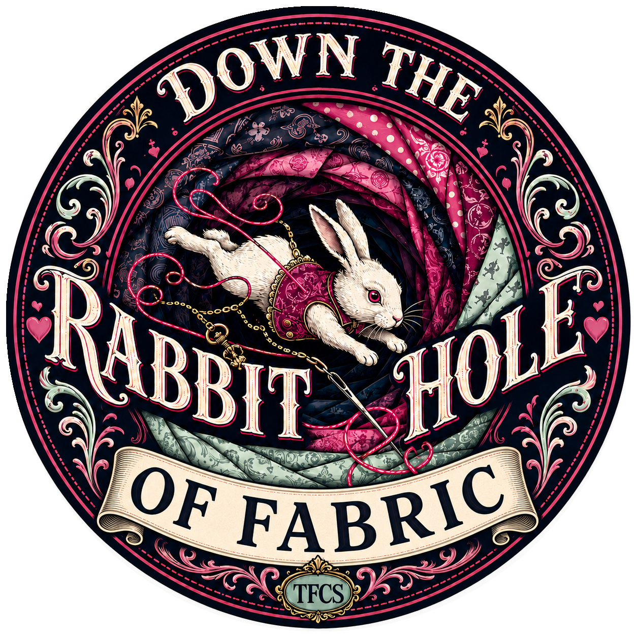 3 Inch Vinyl Gloss Sticker Off with Their Threads Designed by The Fabric Candy Shoppe