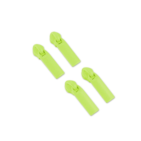 Preorder November 2026: Tula Pink Sallie Tomato: Four Neon Yellow #5 Rectangle Zipper Pulls STS183NY