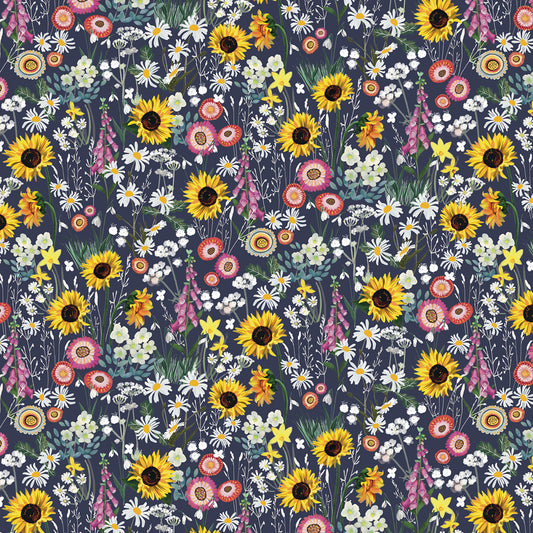 PREORDER ITEM - EXPECTED SEPTEMBER 2025: Celestial Seasons by Jacqueline Wild Zodiac Floral Allover    CSEA5989-N Cotton Woven Fabric