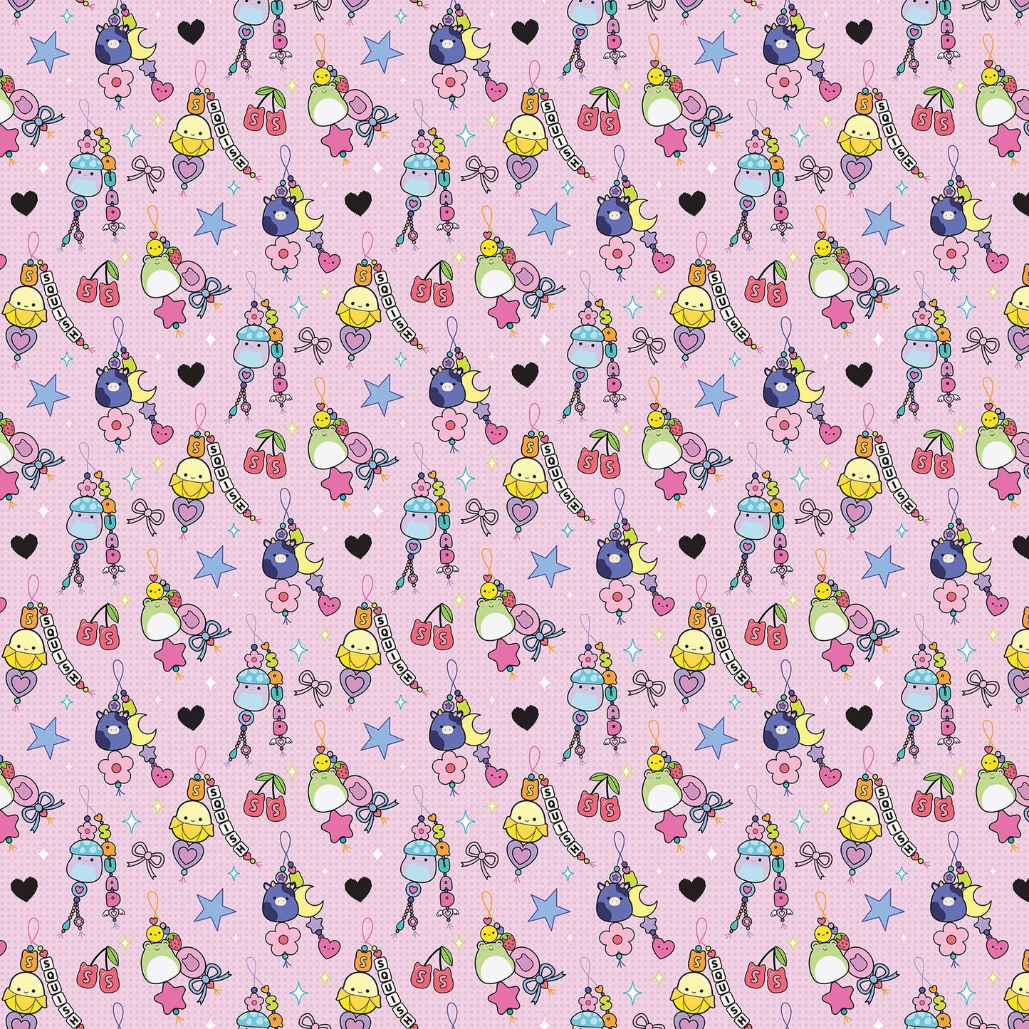 PREORDER ITEM-EXPECTED APRIL 2026: Squishmallows Joyful Charms Pink SQ1026-20 Cotton Woven