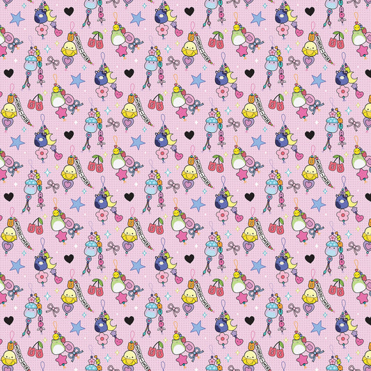 PREORDER ITEM-EXPECTED APRIL 2026: Squishmallows Joyful Charms Pink SQ1026-20 Cotton Woven