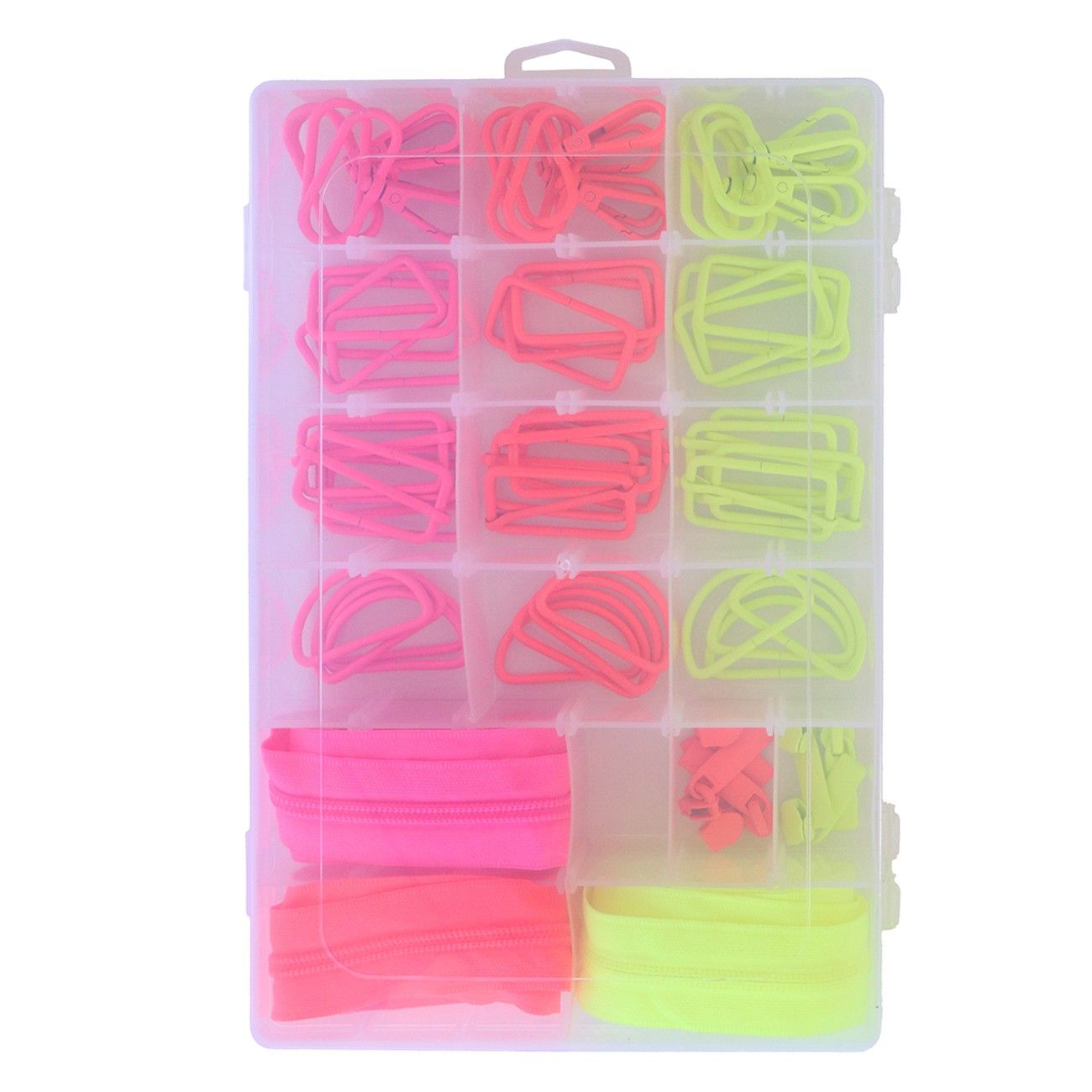 Preorder November 2026: Tula Pink Sallie Tomato: Box Bundle of Neon Hardware & Zippers STS358NEON