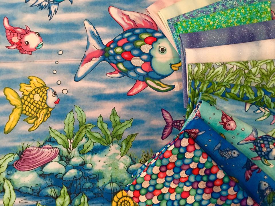 Rainbow Fish Light Purple Sea (NOT metallic) 0135 Cotton Woven Fabric