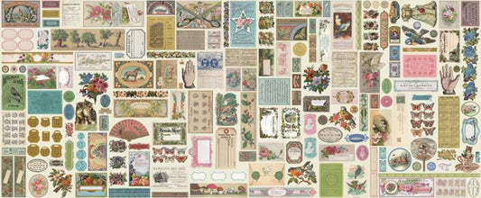 Junk Journal by Cathe Holden 17" Panel Flat Lay Lace    7410-11 Cotton Woven Panel