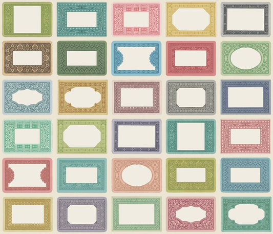 Junk Journal by Cathe Holden 18" Panel Playing Card Labels 7420-11 Cotton Woven Panel