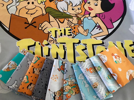 Licensed The Flintstones Tonal Characters Light Blue 24060104-01 cotton woven fabric