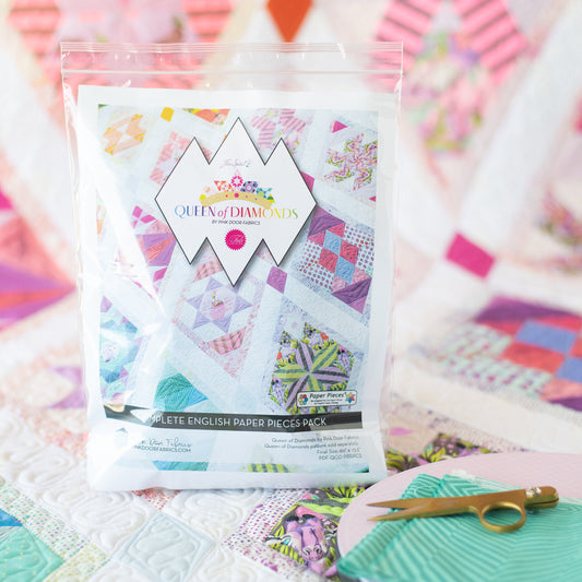 Queen of Diamonds EPP Queen of Diamonds Quilt Pattern PLUS Complete Piece Pack Tula Pink Fabric is NOT included