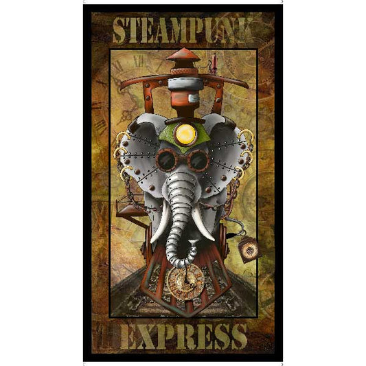 Steampunk Express by Desiree's Designs 24" Panel    29064A Cotton Woven Panel