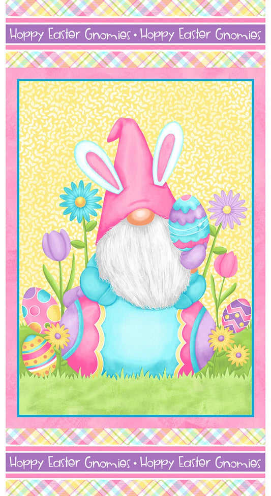 Hoppy Easter Gnomies by Shelly Comiskey 24" Panel Gnome Easter Egg    567P-25 Cotton Woven Panel