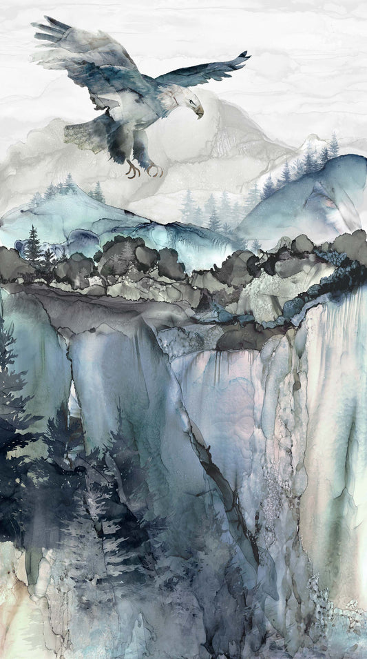 Soar by Deborah Edwards and Melanie Samra 24" Panel Moody Blues DP24580-44 Cotton Woven Panel