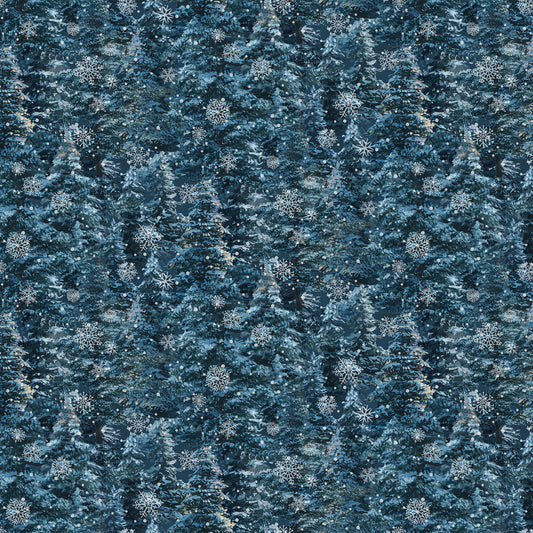 Silent Night by Abraham Hunter Blue 25389-48  Cotton Woven Fabric