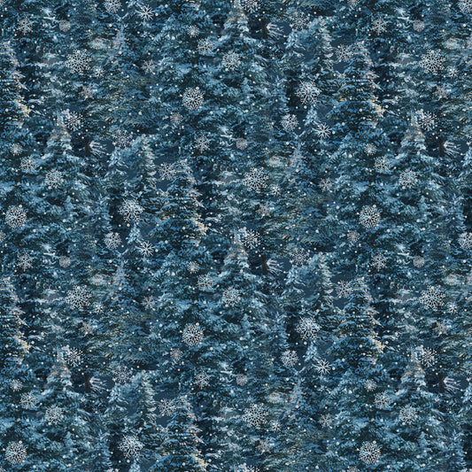 Silent Night by Abraham Hunter Blue 25389-48 Cotton Woven Fabric