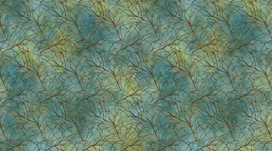 Autumn Splendor By Linda Ludovico Teal 26685-66 Cotton Woven Fabric