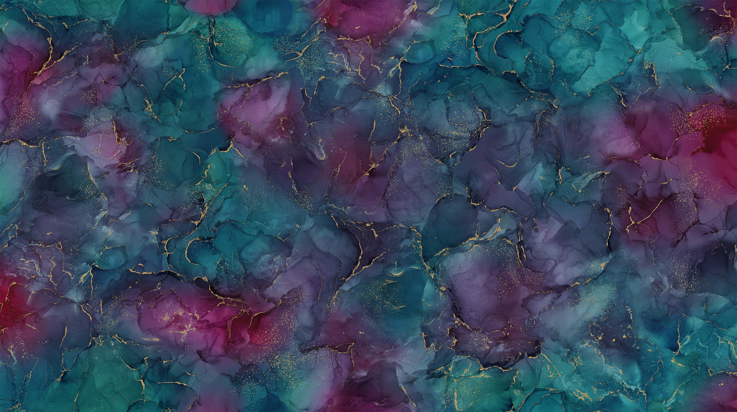 Midas Touch Metallic by Deborah Edwards & Melanie Samra Plum/Teal  26833-28 Cotton Woven Fabric