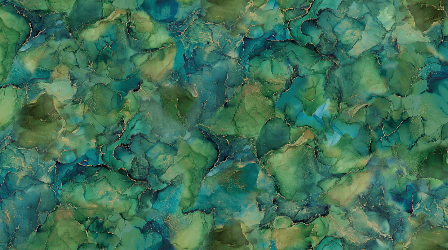 Midas Touch Metallic by Deborah Edwards & Melanie Samra Teal/Green 26833-68 Cotton Woven Fabric