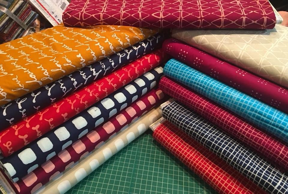 Mark to Make Dot Raspberry Square Batik Cotton Woven Fabric
