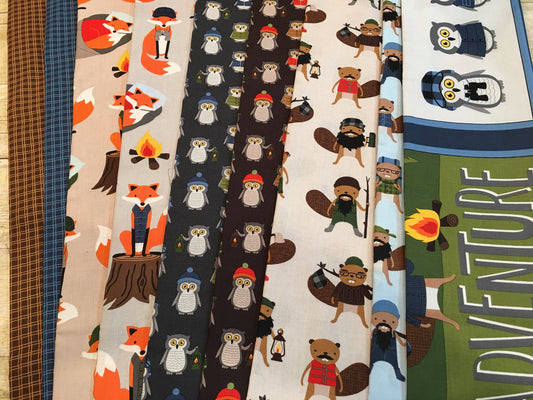 Campsite Critters 24" Panel Earth AHE-17624-169  Cotton Woven Panel