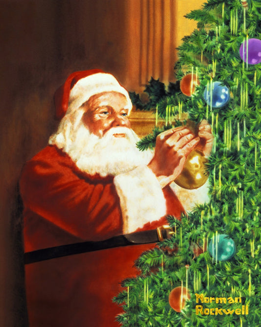 A Norman Rockwell Christmas Digitally Printed 35.5" Panel Holiday Greeting  NR00122C1 Cotton Woven Panel