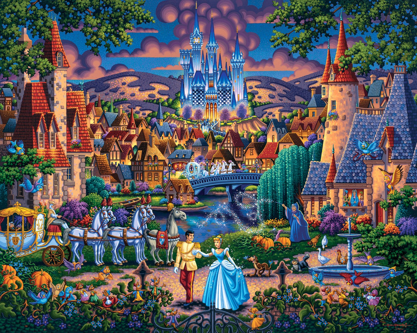 Licensed Disney Magic Digital Panels by Eric Dowdle 36" Panel Cinderella's Enchanted Evening ED00061C1 Cotton Woven Panel