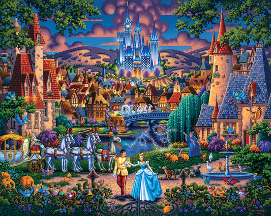 Licensed Disney Magic Digital Panels by Eric Dowdle 36" Panel Cinderella's Enchanted Evening ED00061C1 Cotton Woven Panel