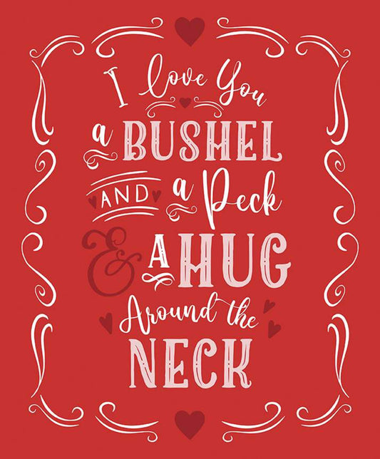 Falling in Love by Dani Mogstad 36" Panel I Love You Red     P11286-RED Cotton Woven Panel