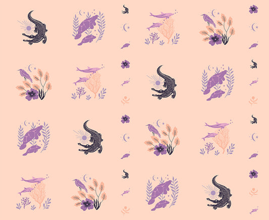 Florida 2 by Sarah Watts for Ruby Star Society 35" Panel Sunshine Peach      RS2062-14 Cotton Woven Panel