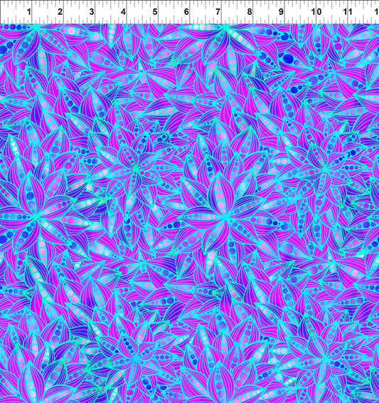 Dazzle Bloom Purple 3JYP-3 Cotton Woven Fabric