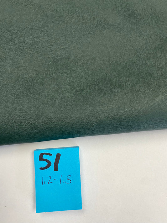 Leather 2046  Verde 74"x47" with tails 1.2-1.3mm   Leather#51 -  - USA Shipping Included in Price!