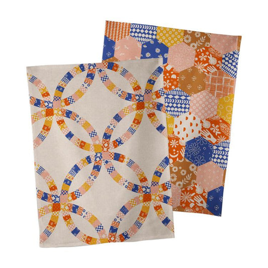 Ruby Star Society Quilt Block Tea Towel by Alexia Marcelle Abegg (set of 2)  RS7024