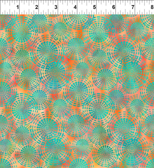 Dazzle Circles Orange    5JYP-1 Cotton Woven Fabric