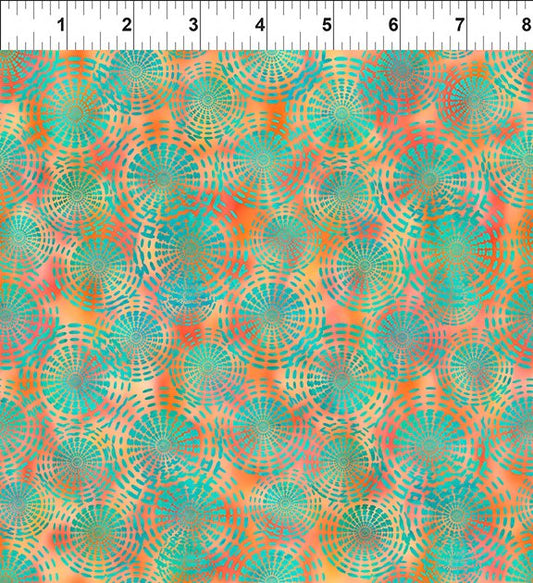Dazzle Circles Orange 5JYP-1 Cotton Woven Fabric
