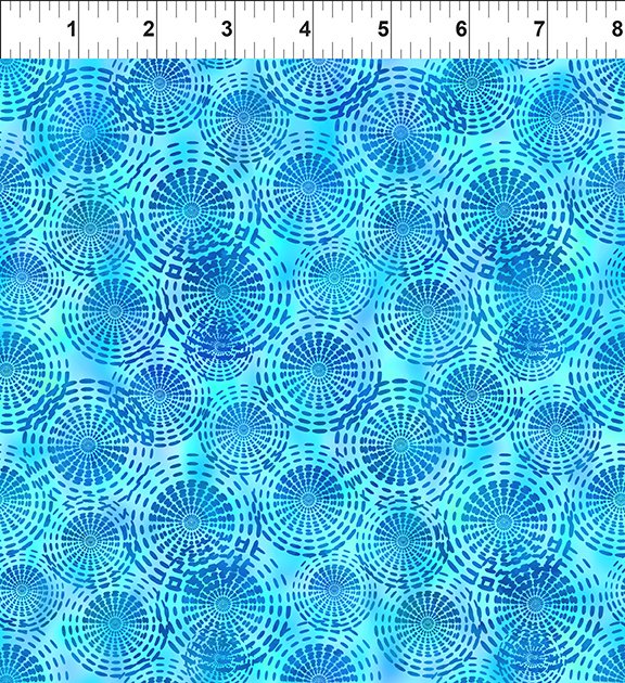 Dazzle Circles Blue    5JYP-2 Cotton Woven Fabric