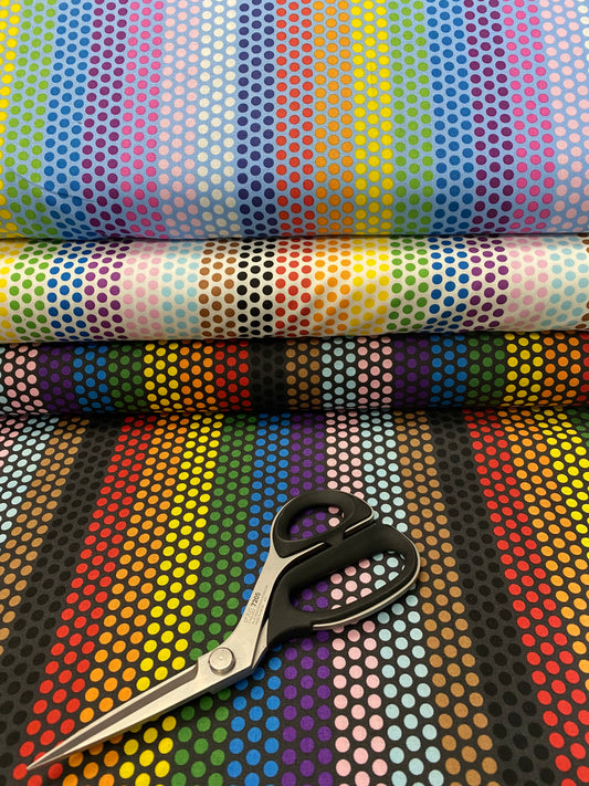 Love is Love Rainbow Dot Charcoal    8943B Cotton Woven Fabric