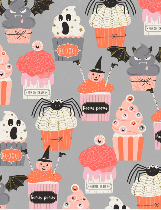 Haunted House  BOO Bakes Ash   8961a   Cotton Woven Fabric