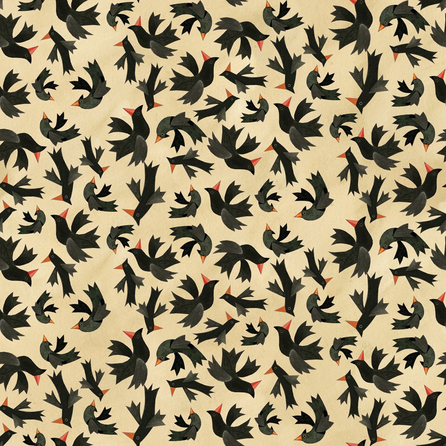 Halloween Whimsy by Teresa Kogut Birds Parchment    C11822R-PARCHMENT Cotton Woven Fabric