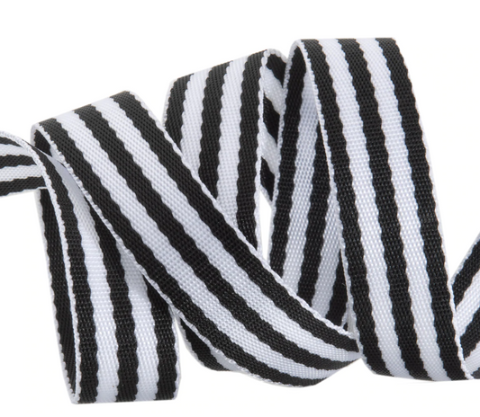 Tula Pink Nylon Webbing Black/White 1" TKS-91/1" Col 07 Priced per yard