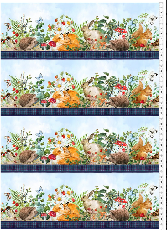 Hedgehog Hollow Border 2HH-1 Cotton Woven Fabric
